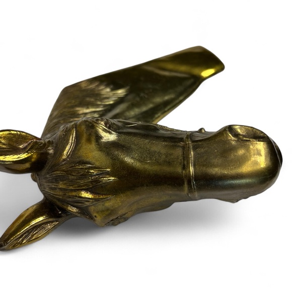 Vintage Thoroughbred Horse Head Plaque Brass Relief Wall Hanging 10” Edmar Hor81 - Picture 3 of 6